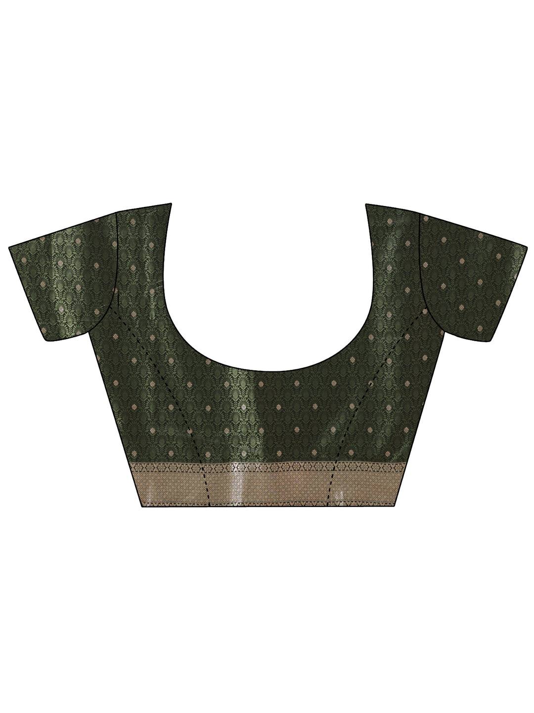 Libas Olive Green Floral Woven Design Silk Blend Saree