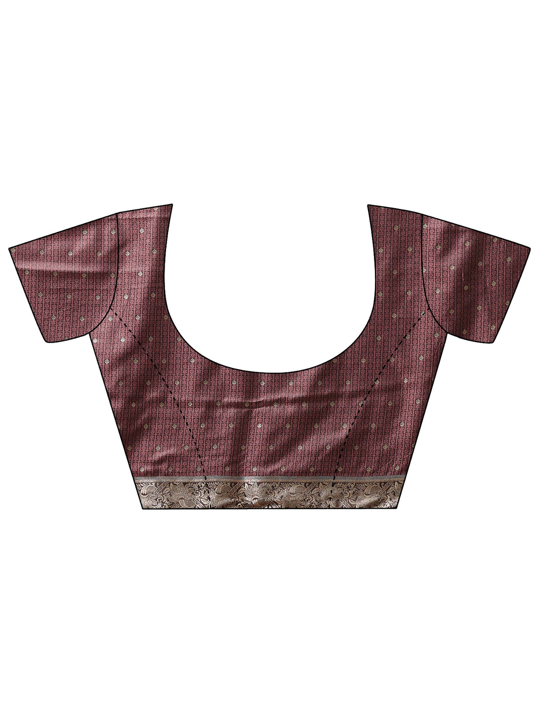 Libas Mauve Elephant Woven Design Silk Blend Saree