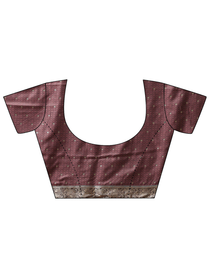 Libas Mauve Elephant Woven Design Silk Blend Saree