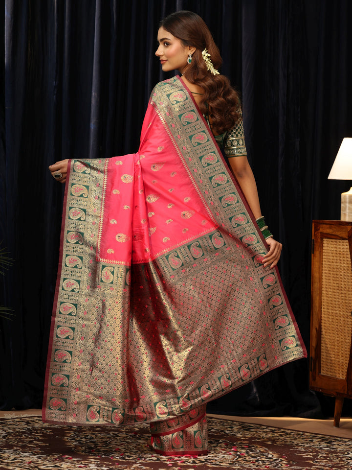 Libas Coral Banarasi Silk Blend Saree