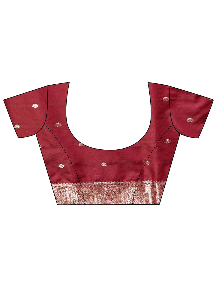 Libas Coral Pink Kanjeevaram Silk Blend Saree