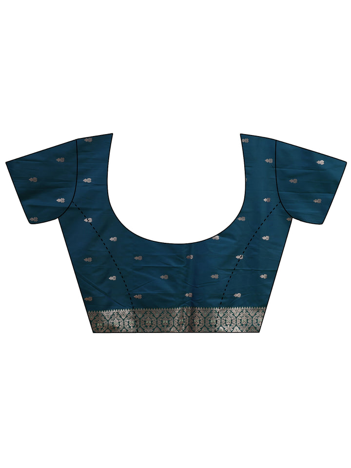 Libas Dusty Blue Kanjeevaram Silk Blend Saree