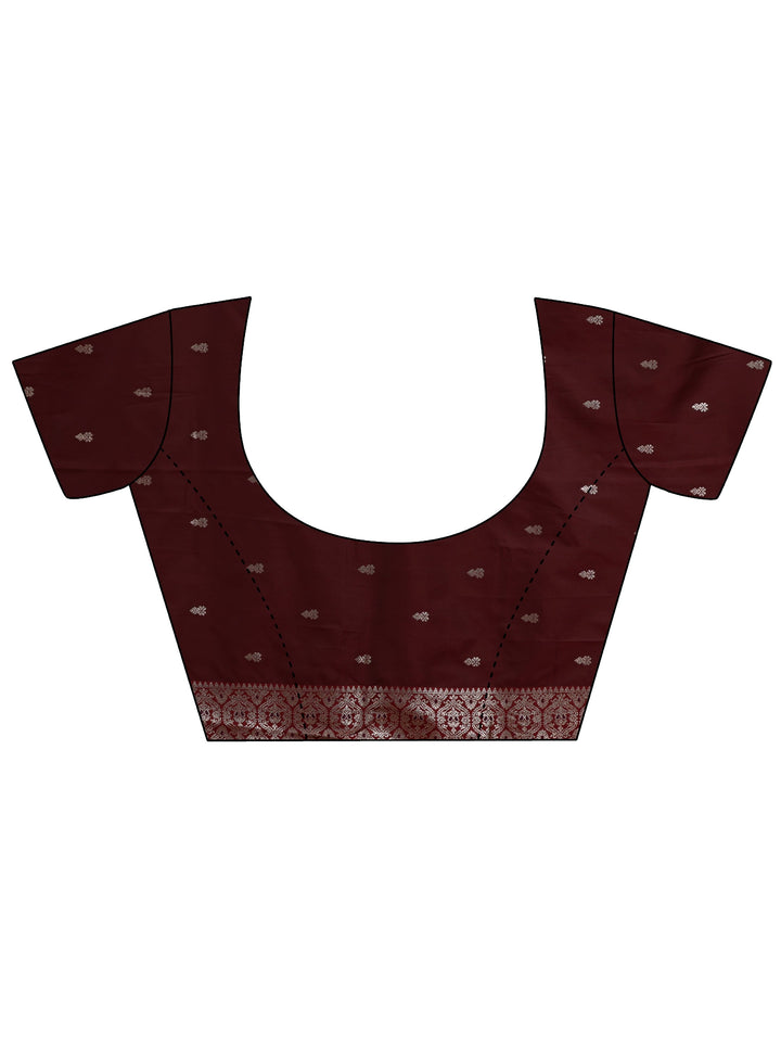 Libas Burgundy Kanjeevaram Silk Blend Saree