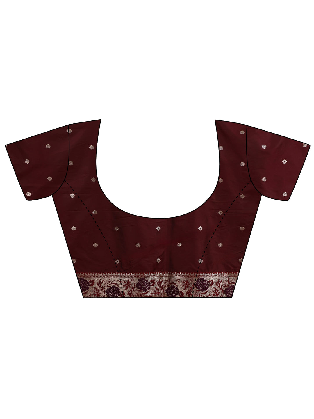 Libas Burgundy Banarasi Silk Blend Saree