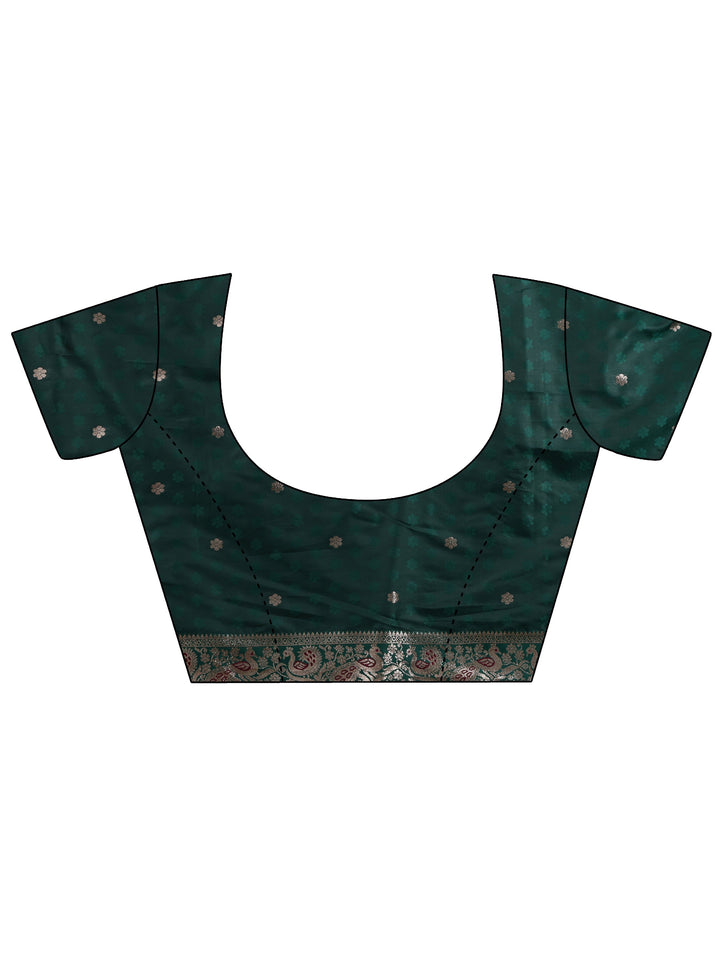 Libas Burgundy Banarasi Silk Blend Saree