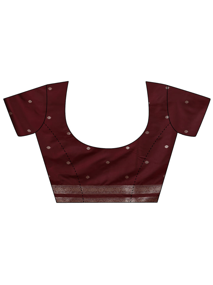 Libas Burgundy Kanjeevaram Silk Blend Saree