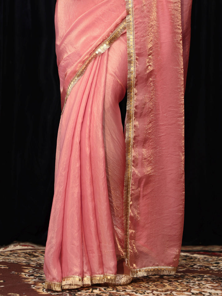 Libas Baby Pink Silk Blend Saree