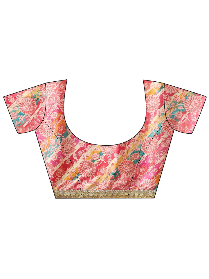 Libas Baby Pink Silk Blend Saree