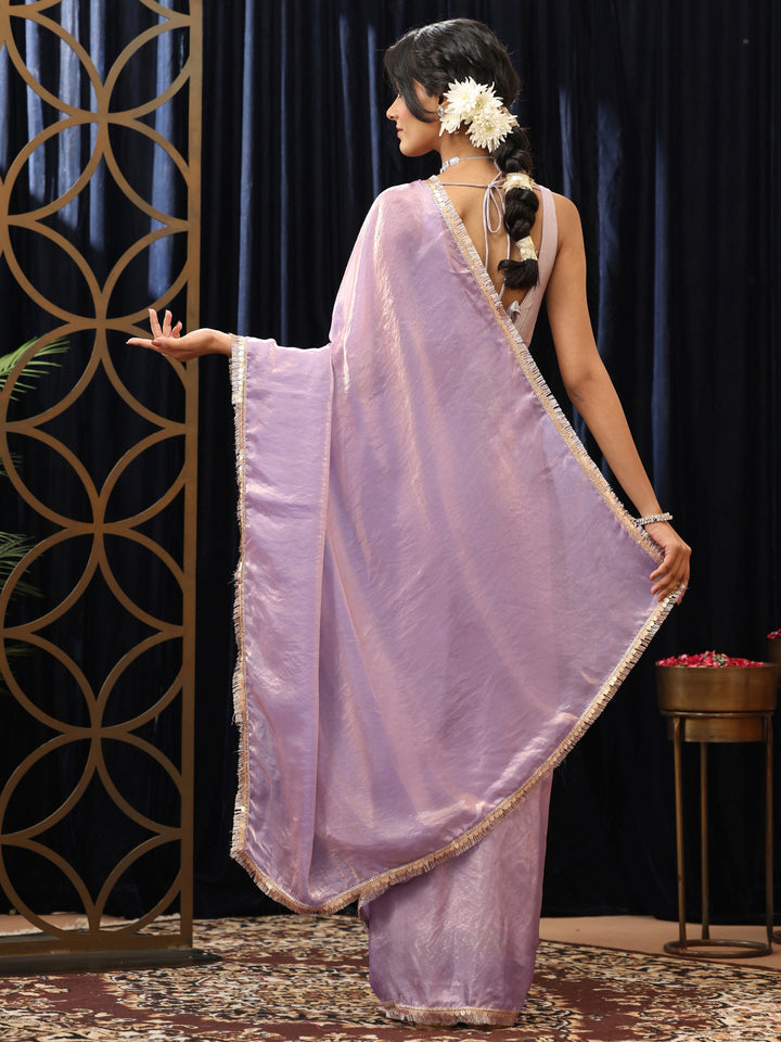 Libas Lavender Silk Blend Saree