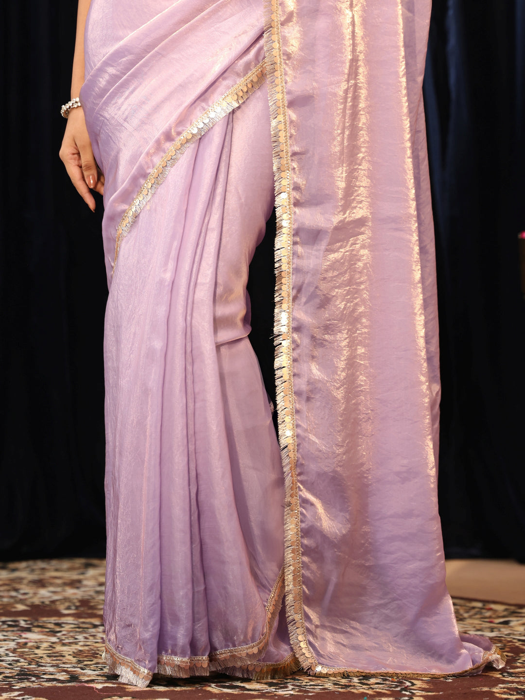 Libas Lavender Silk Blend Saree