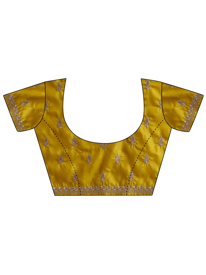 Libas Mustard Embroidered Silk Blend Saree