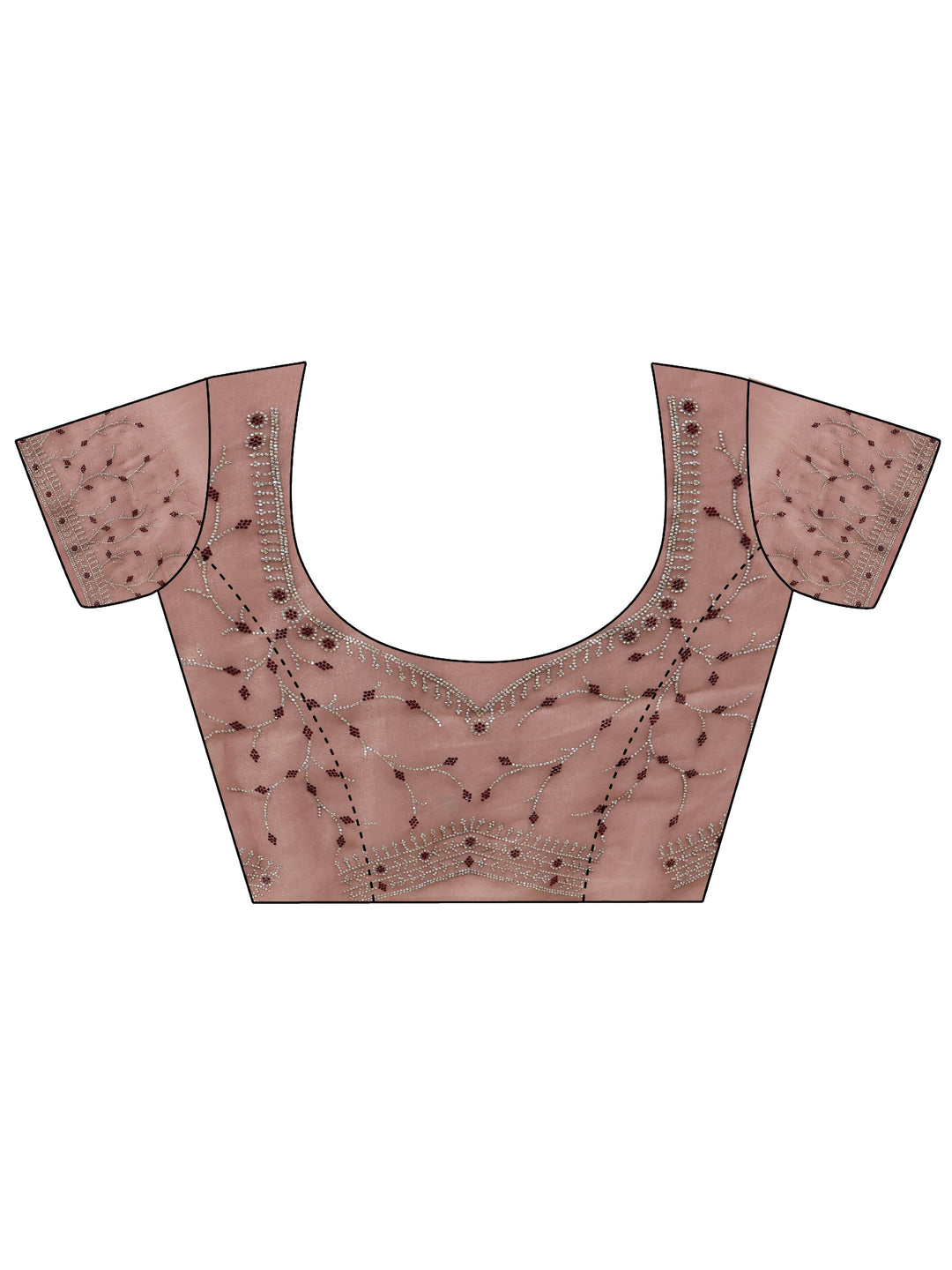 Libas Mauve Bead Work Tissue Saree