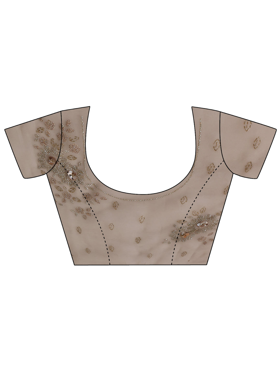 Libas Cream Floral Embellished Tissue Saree