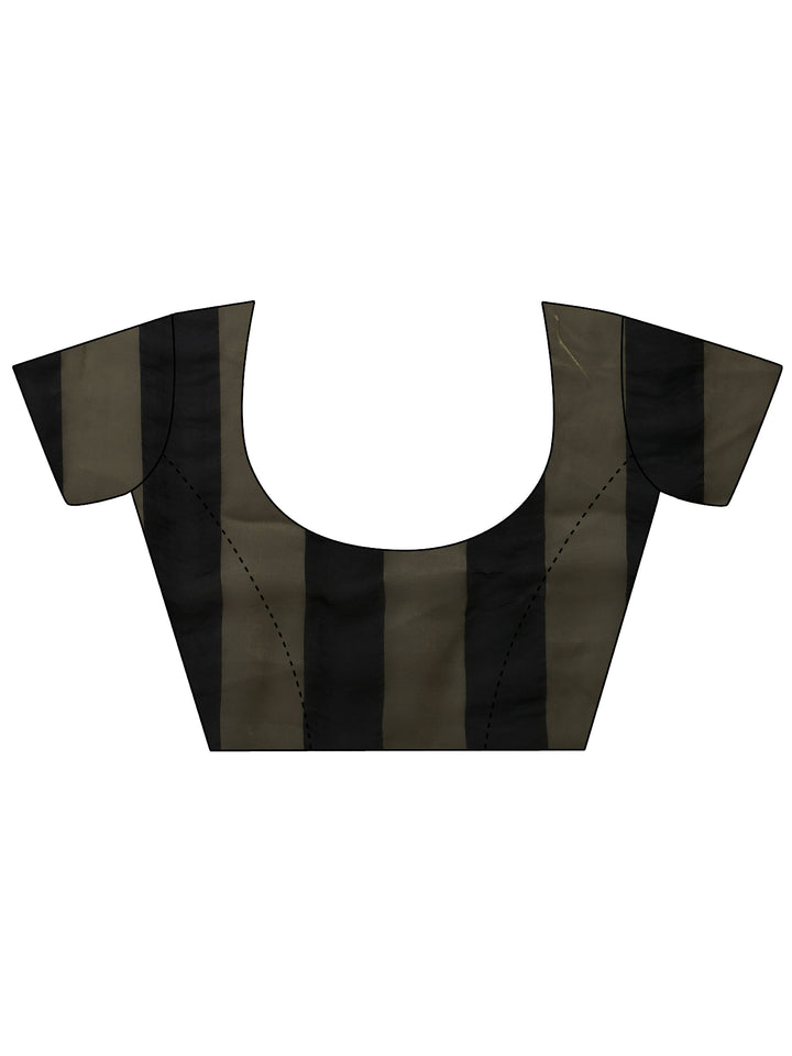 Libas Black Striped Silk Blend Saree