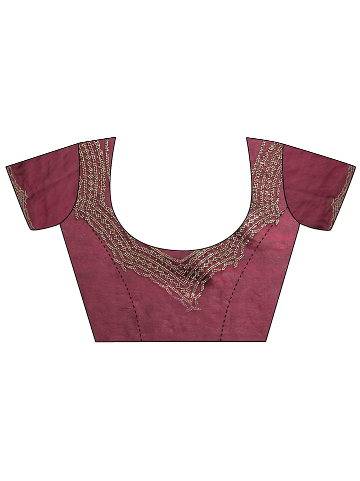 Libas Maroon Silk Blend Saree