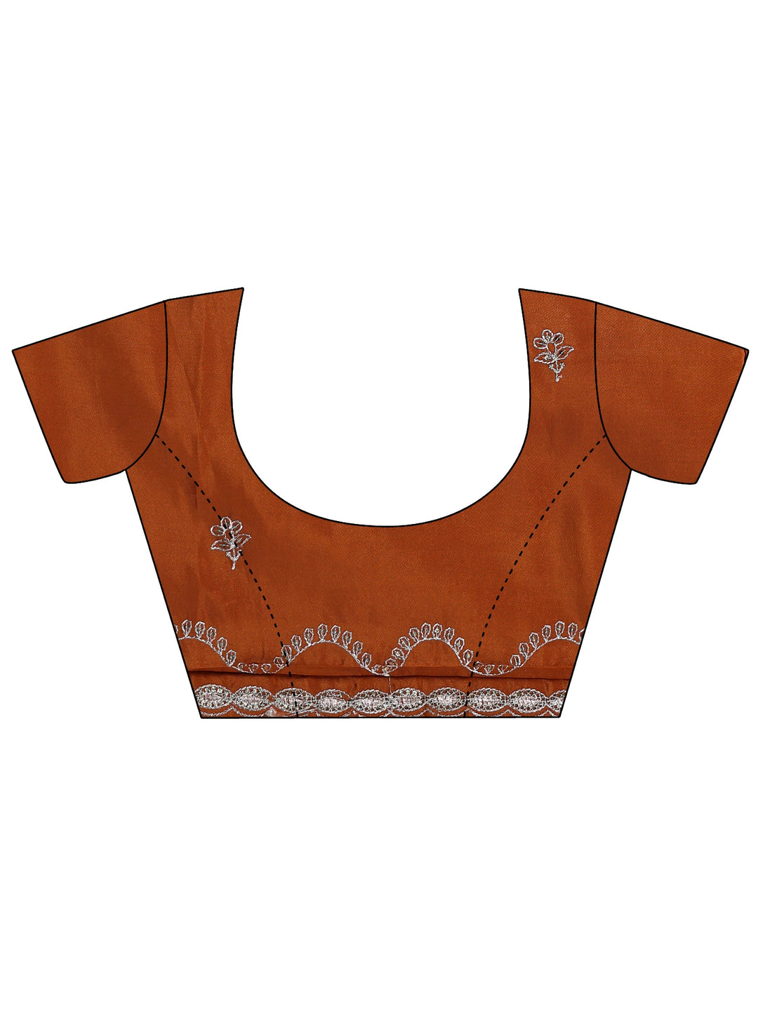 Libas Rust Embroidered Silk Blend Saree