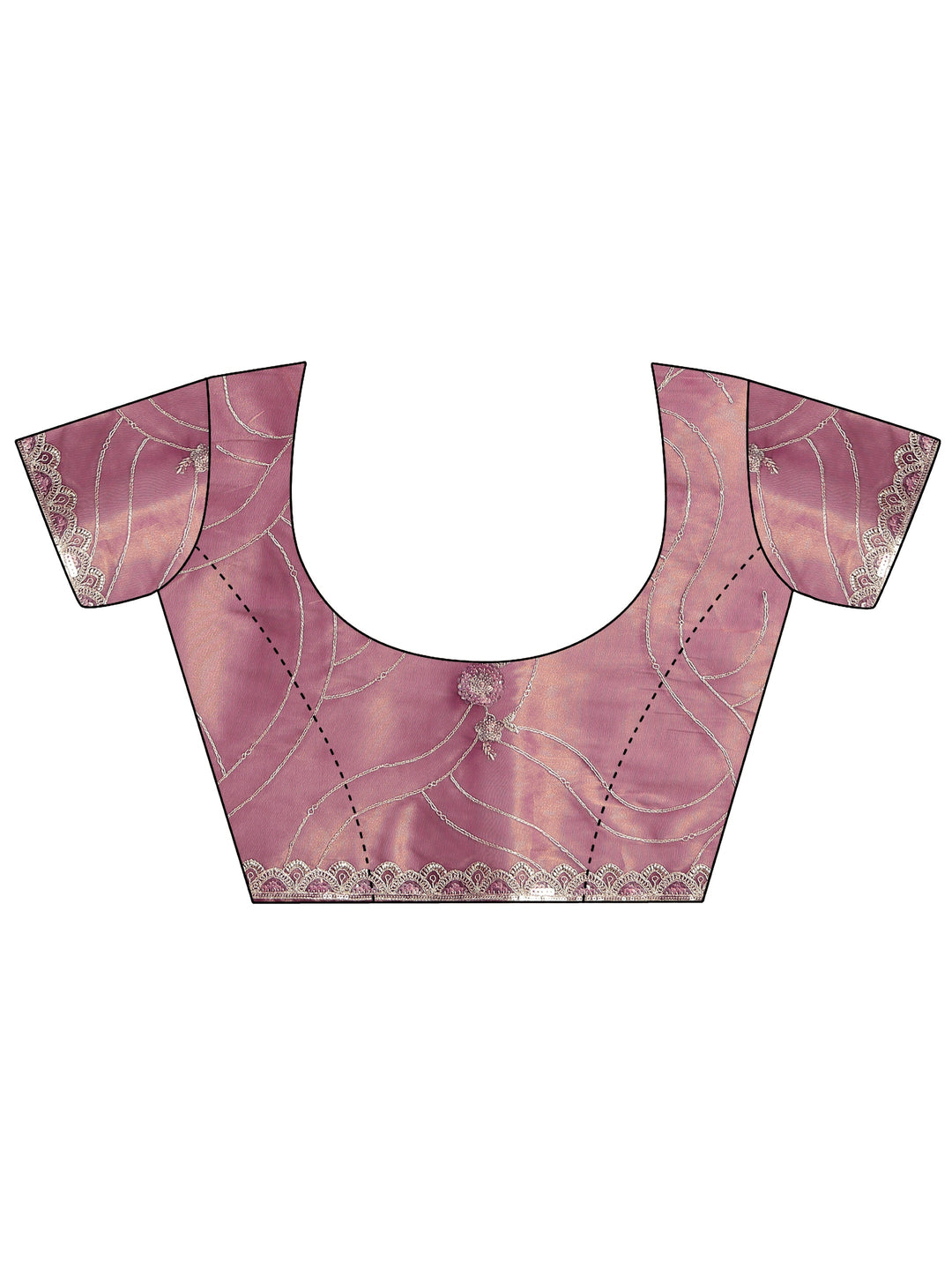 Libas Mauve Floral Embellished Tissue Saree