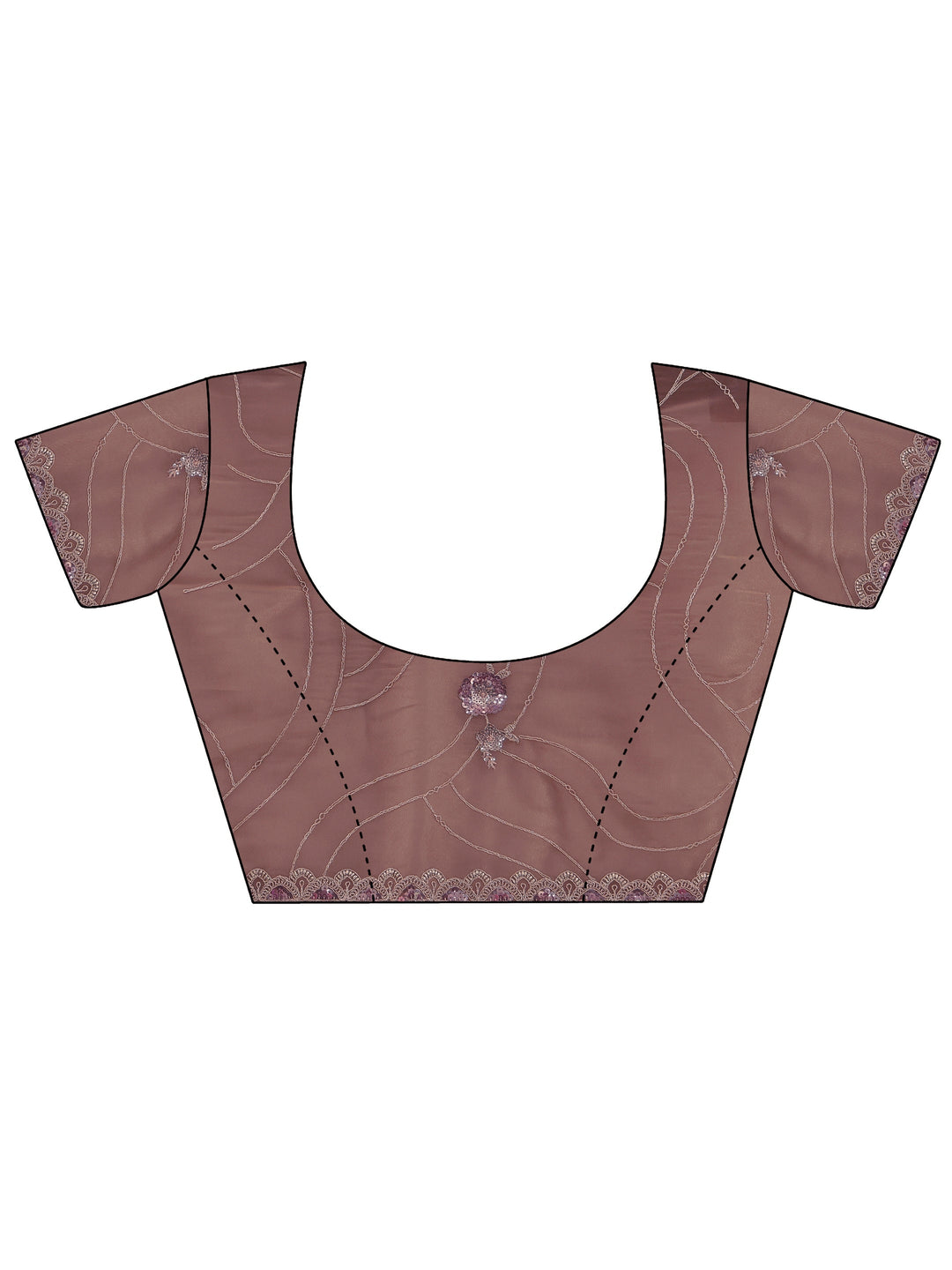 Libas Taupe Floral Embellished Tissue Saree