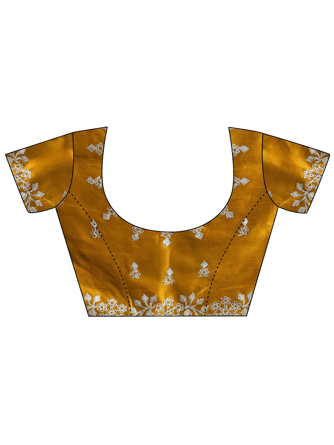 Libas Yellow Floral Embroidered Ombre Silk Blend Saree