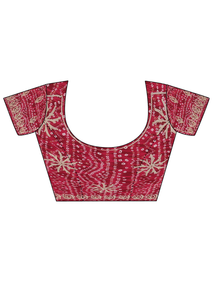 Libas Dusty Rose Pink Floral Embellished Tissue Saree
