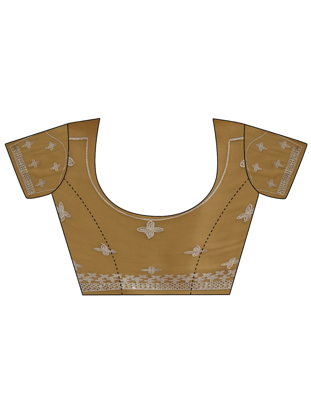 Libas Mustard Mirror Work Embellished Tissue Saree