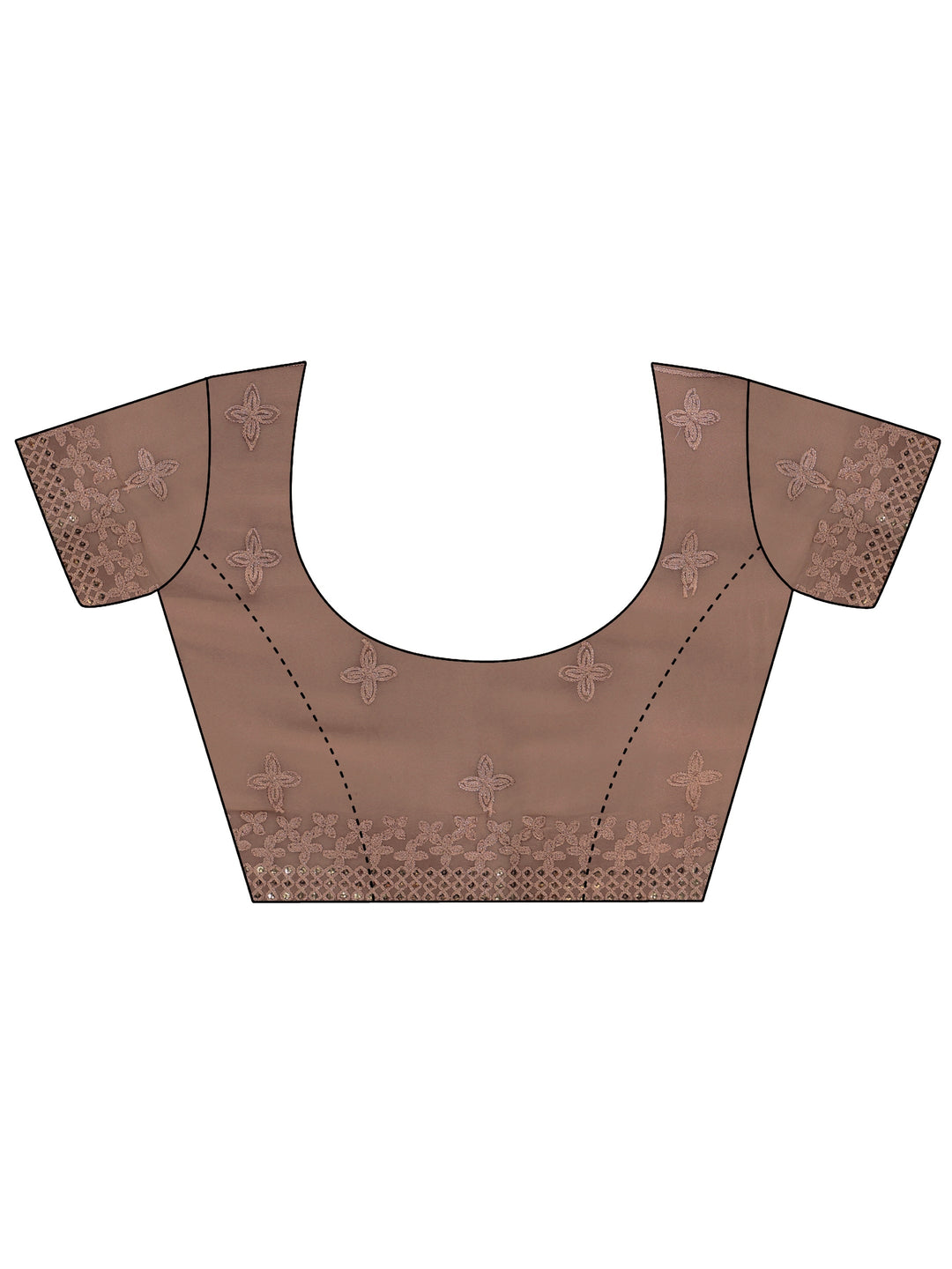 Libas Golden Mirror Work Embellished Tissue Saree
