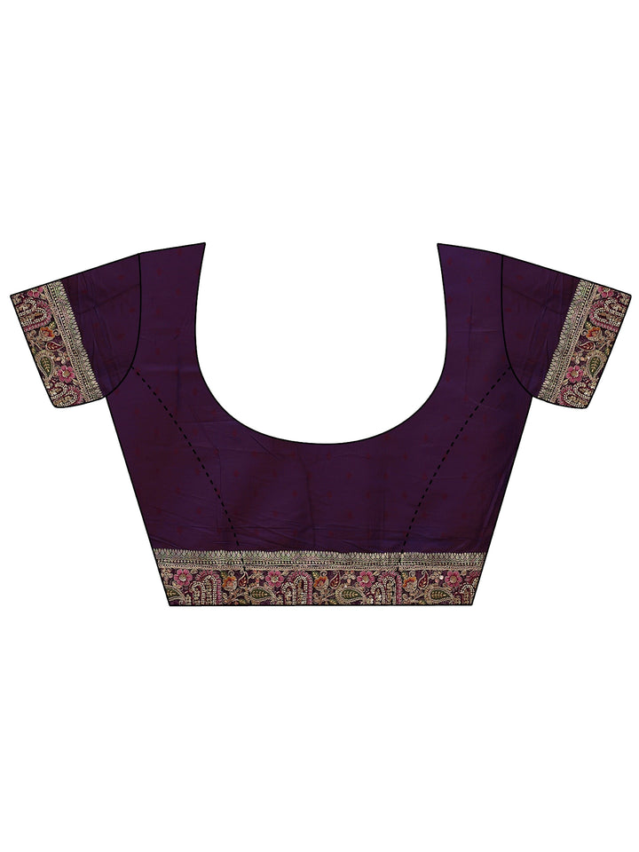 Libas Art Dark Purple Silk Blend Saree