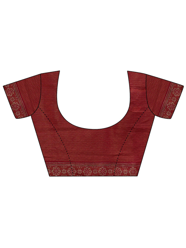 Libas Gold Silk Blend Saree with Woven Border