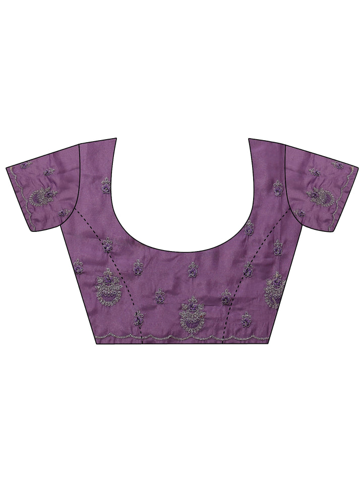 Libas Amethyst Purple Embellished Satin Saree