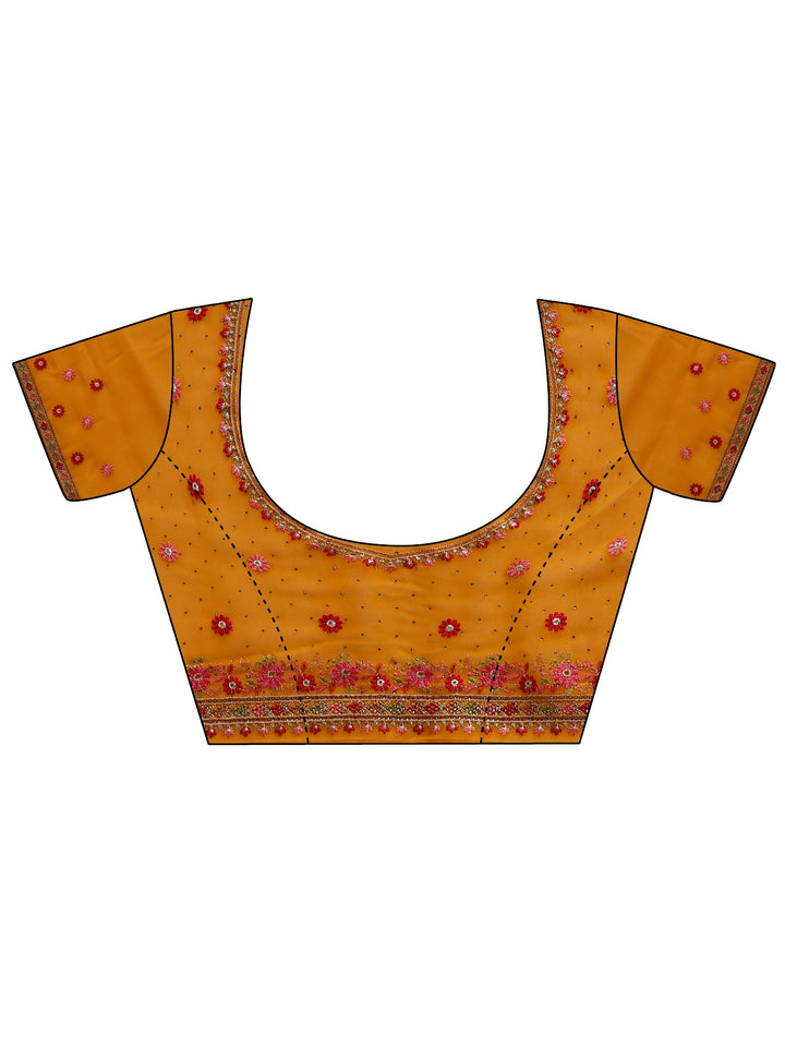 Libas Mustard Embellished Georgette Saree