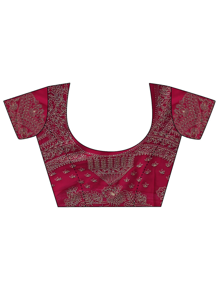 Libas Rose Red Georgette Saree