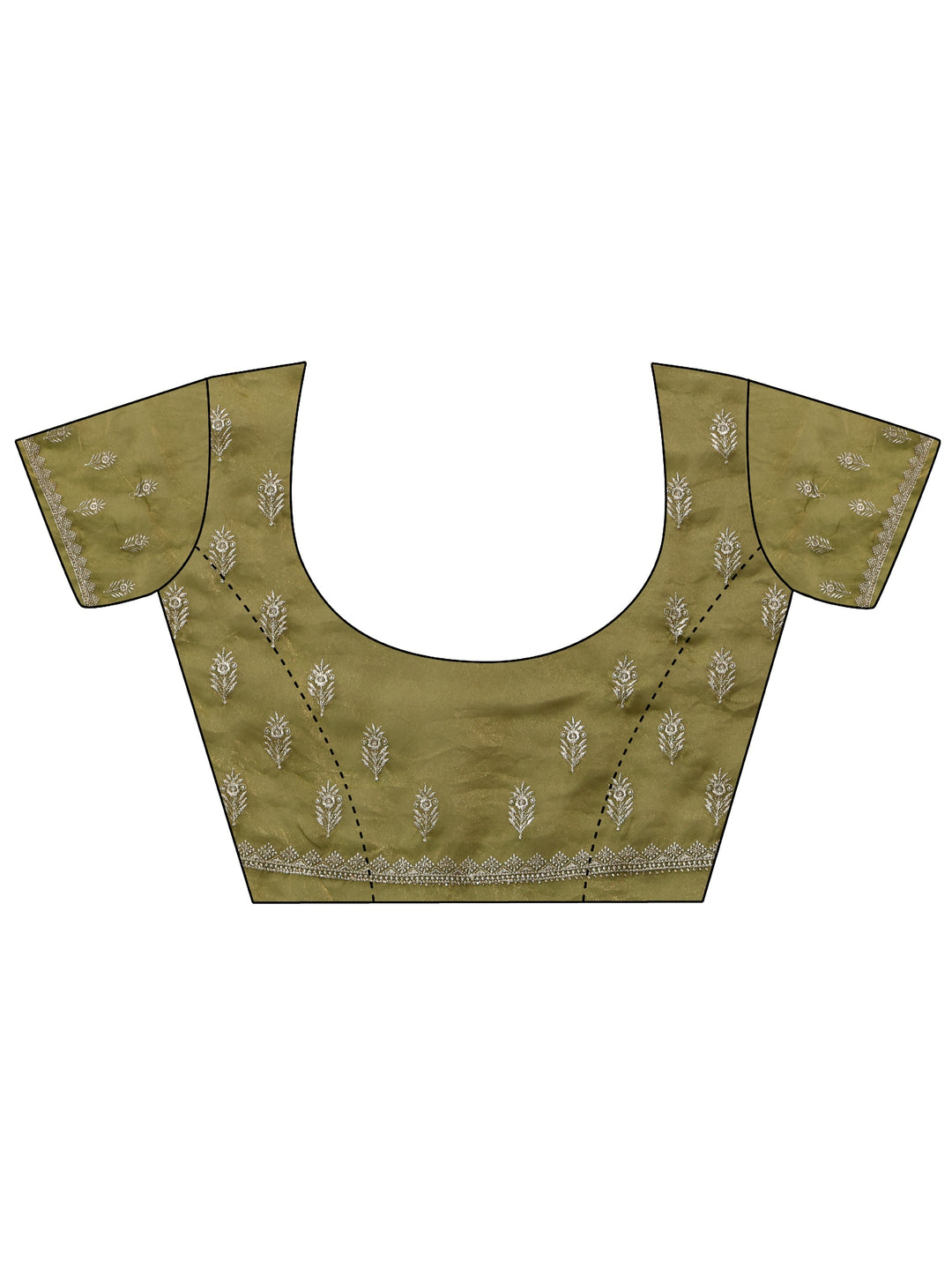 Libas Henna Green Embellished Tissue Saree