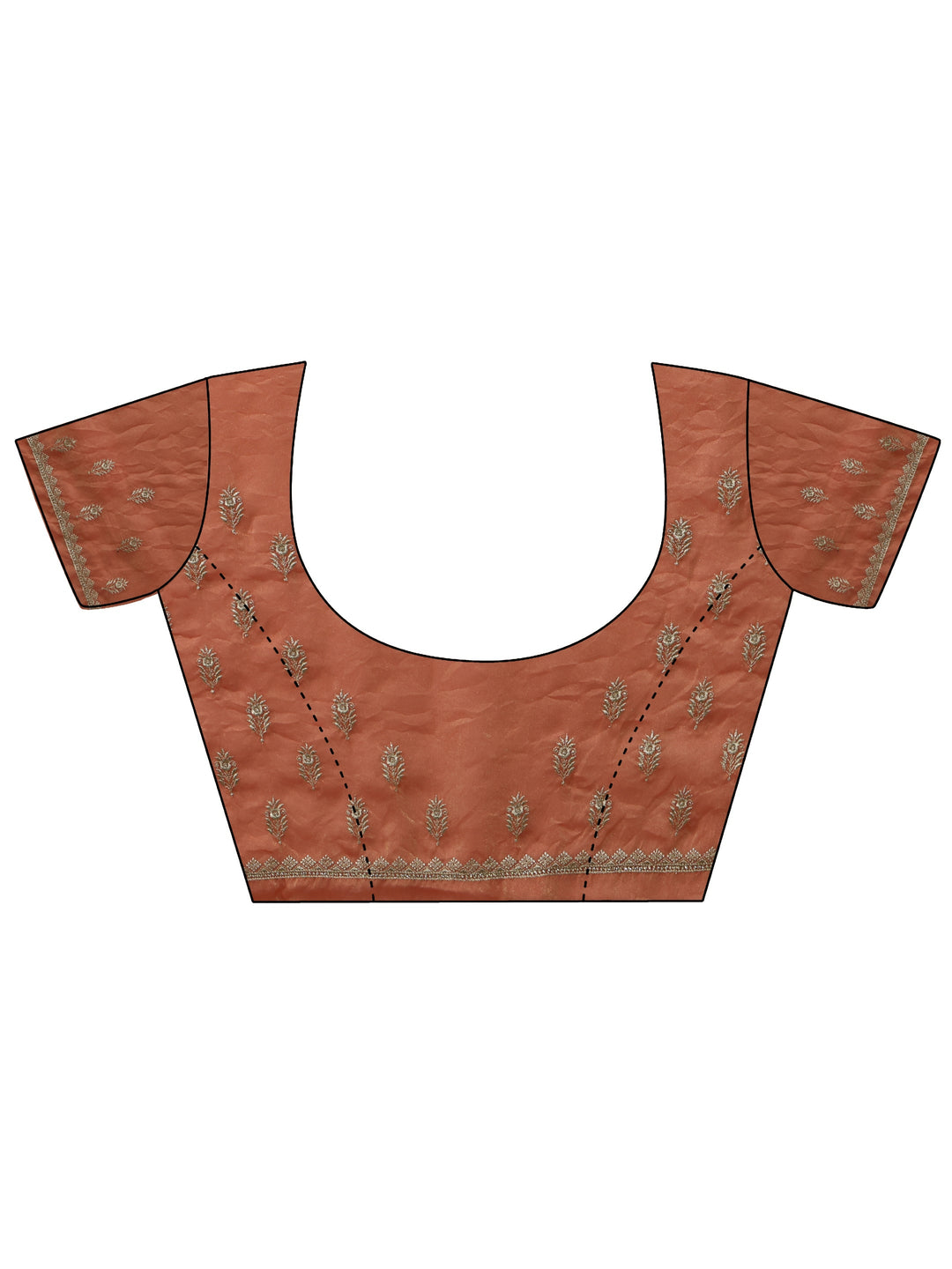 Libas Peach Embellished Tissue Saree