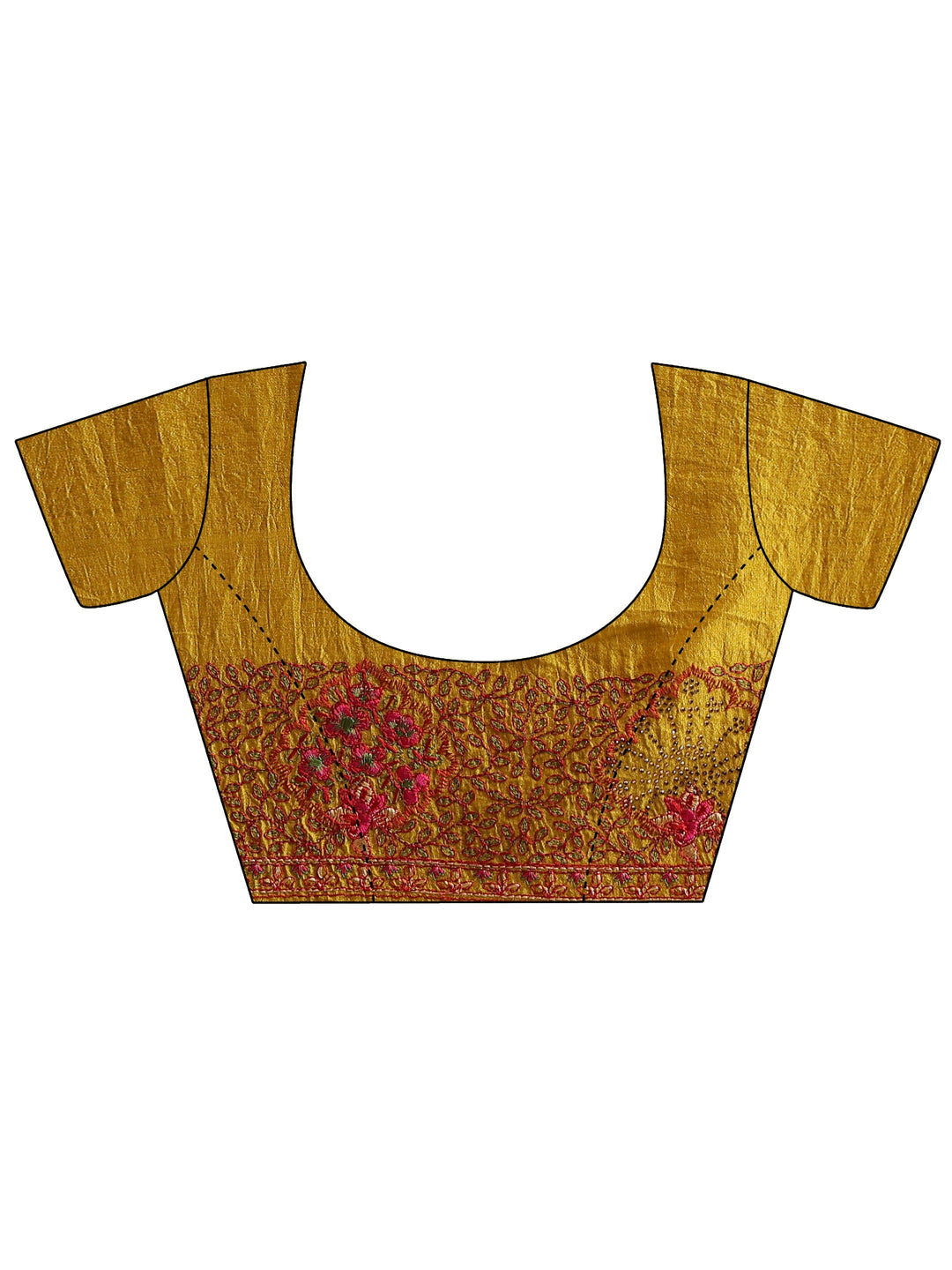 Libas Mustard Paisley Embroidered Silk Blend Saree