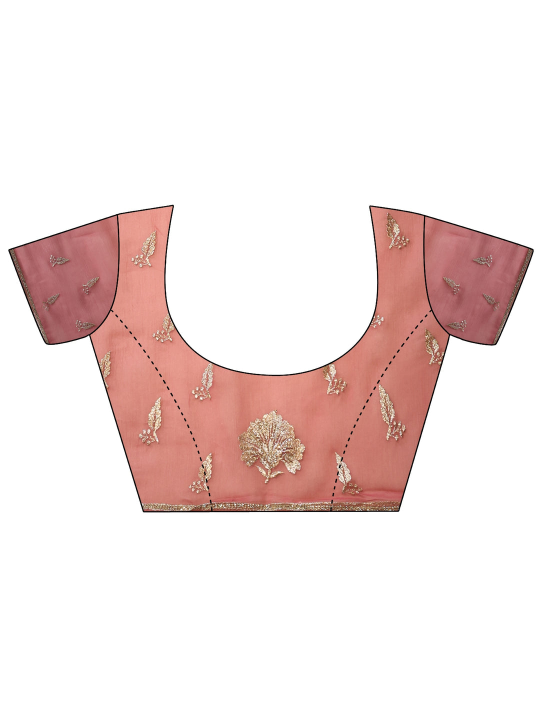 Libas Bubblegum Pink Embroidered Chiffon Saree