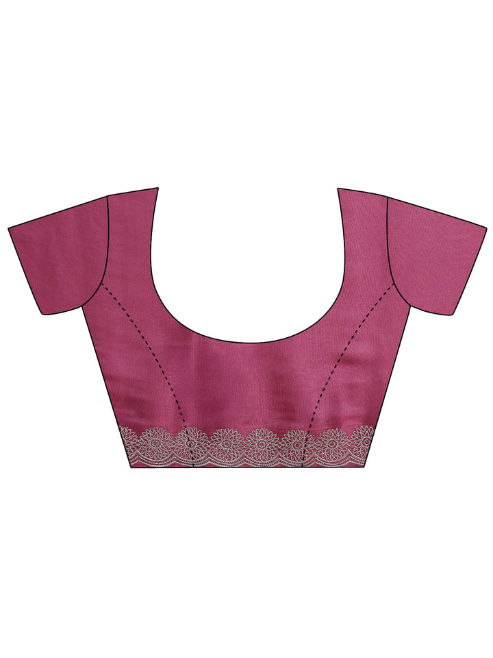 Libas Mauve Solid Net Saree