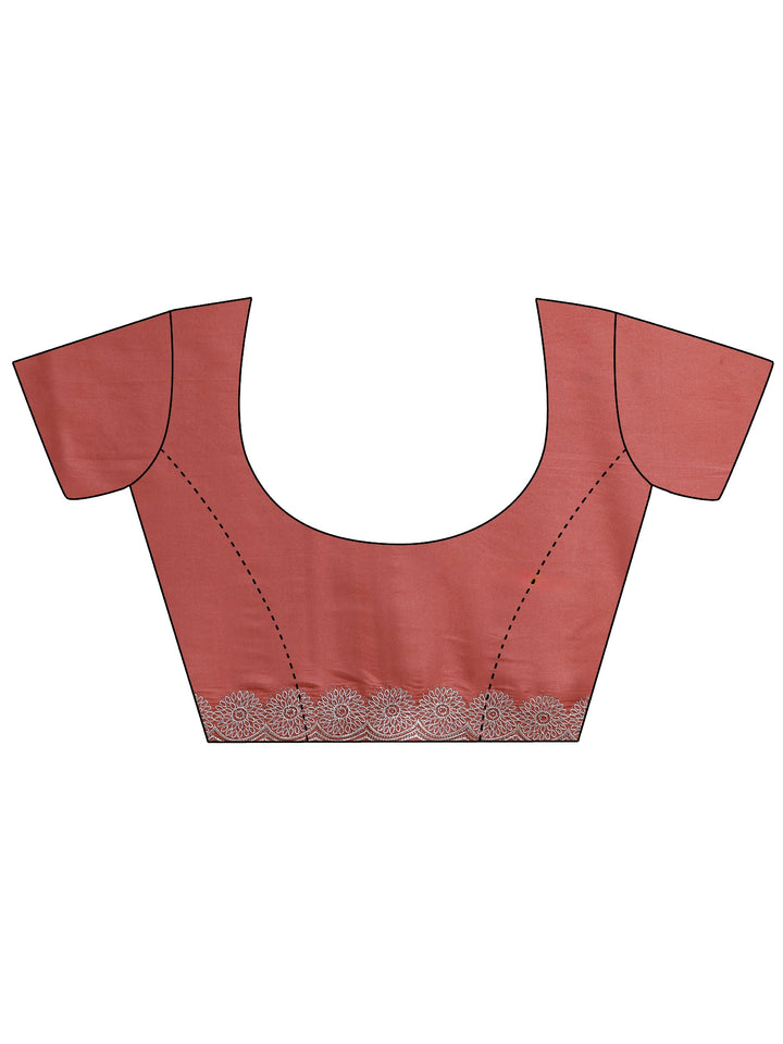 Libas Copper Solid Net Saree