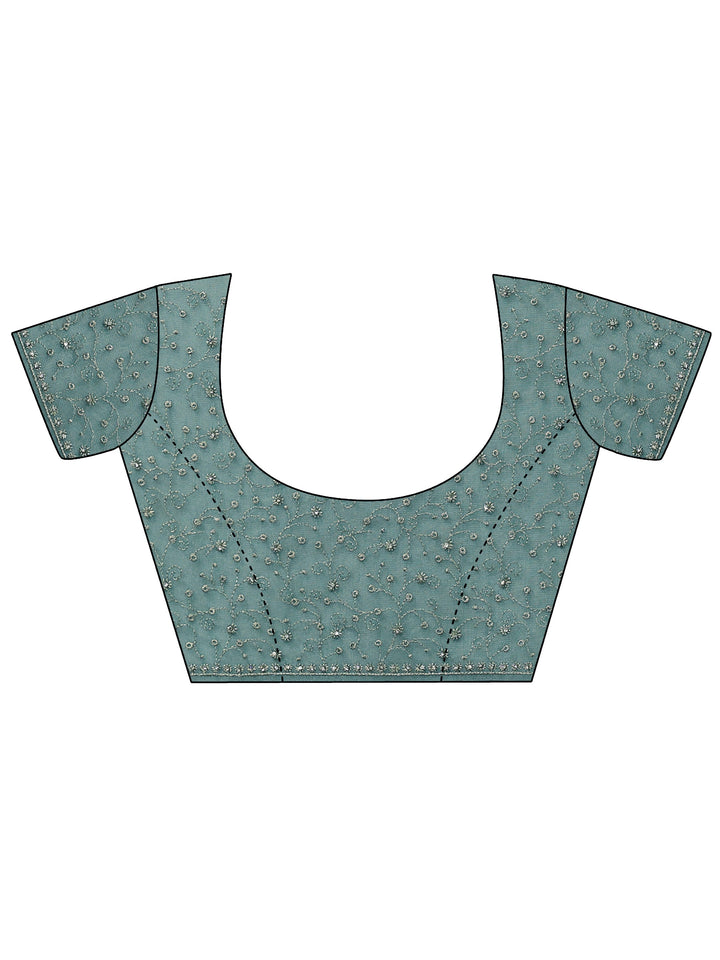 Libas Jade Green Embellished Net Saree