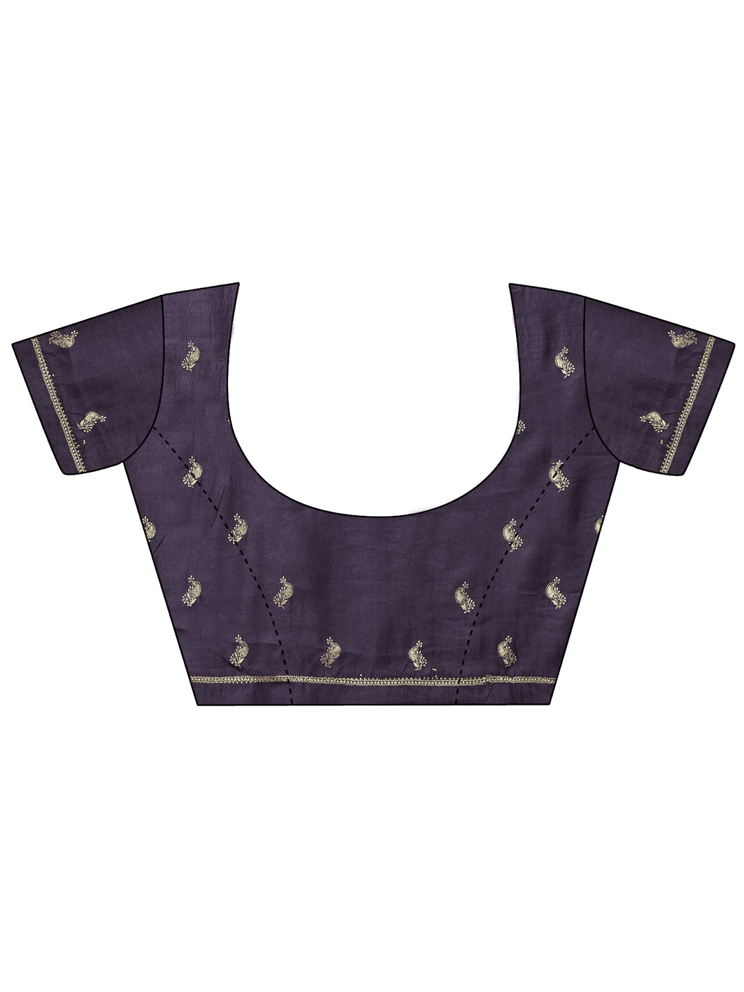 Libas Dark Purple Embroidered Silk Blend Saree