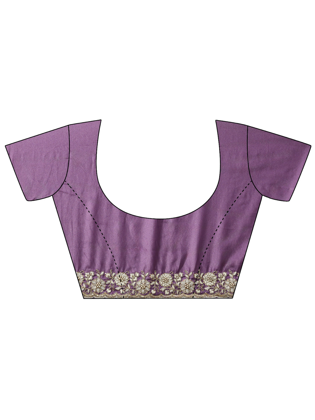 Libas Amethyst Purple Floral Embroidered Satin Saree