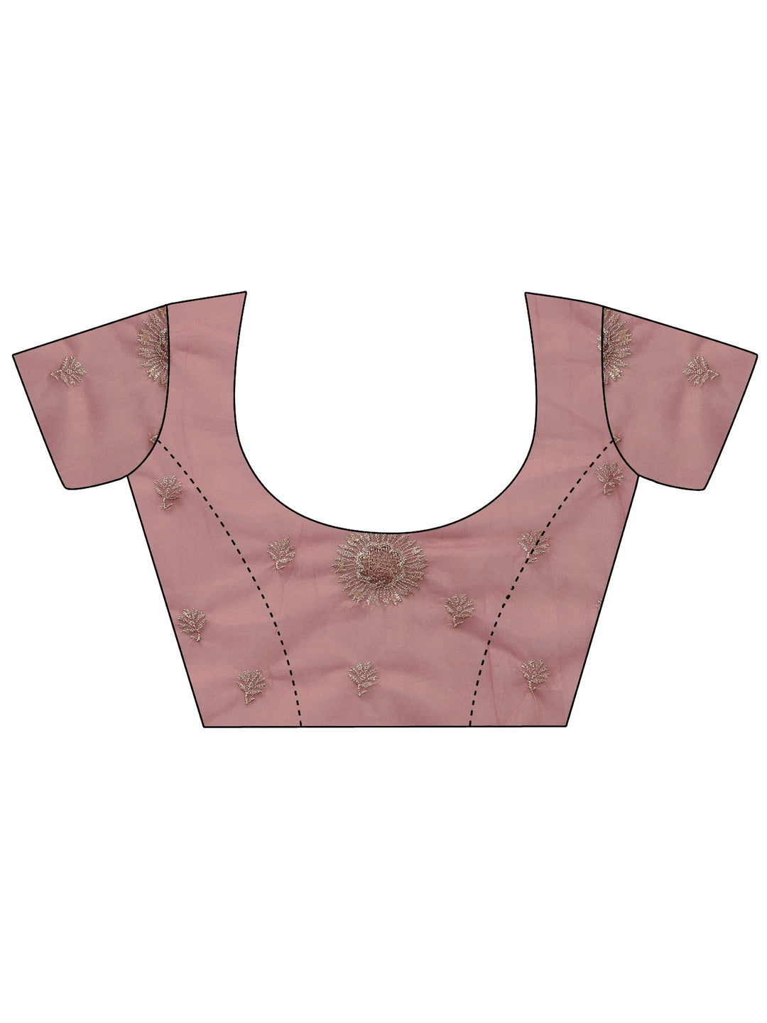 Libas Rose Pink Floral Embroidered Net Saree