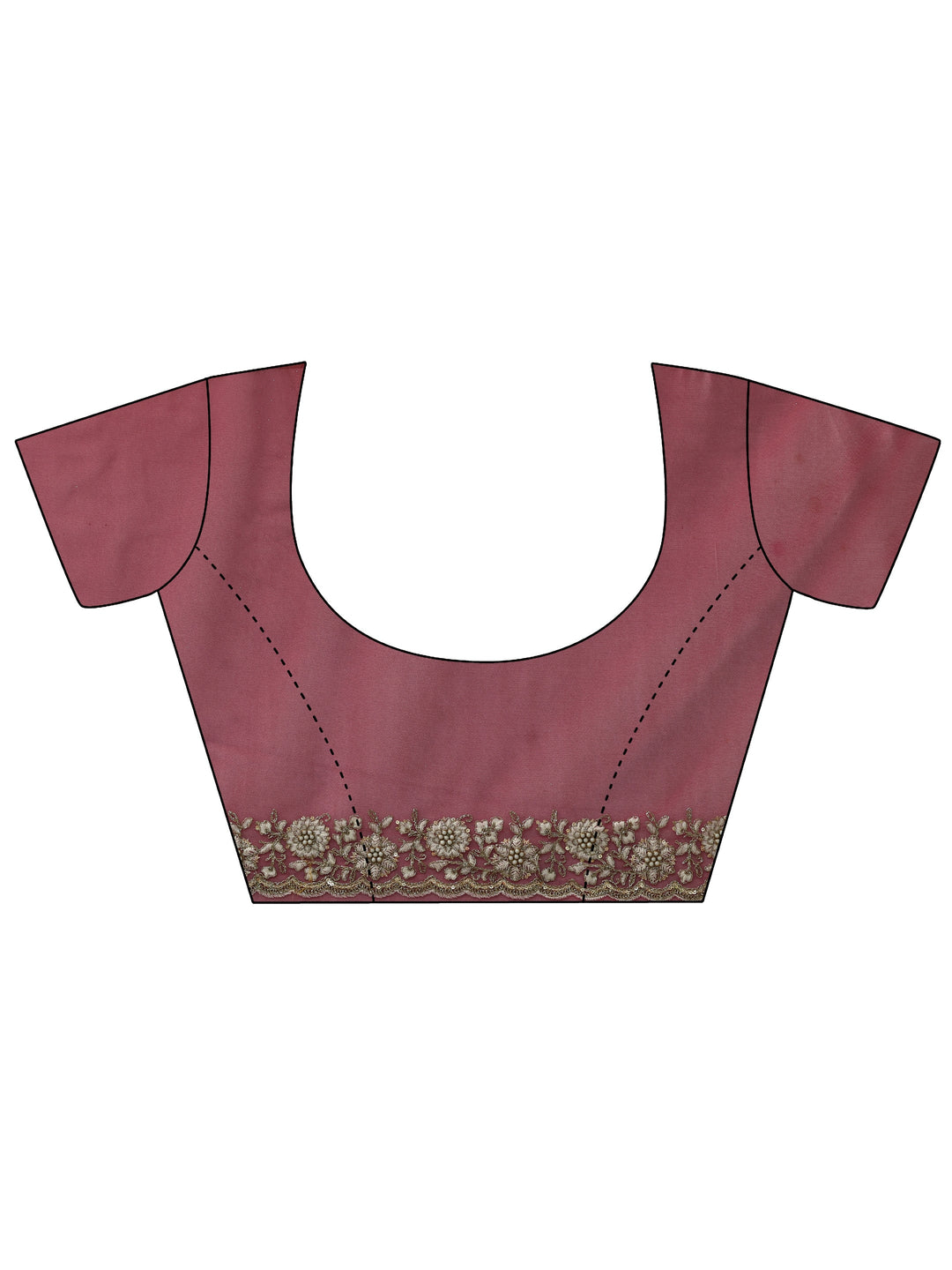 Libas Magenta Pink Floral Embroidered Net Saree