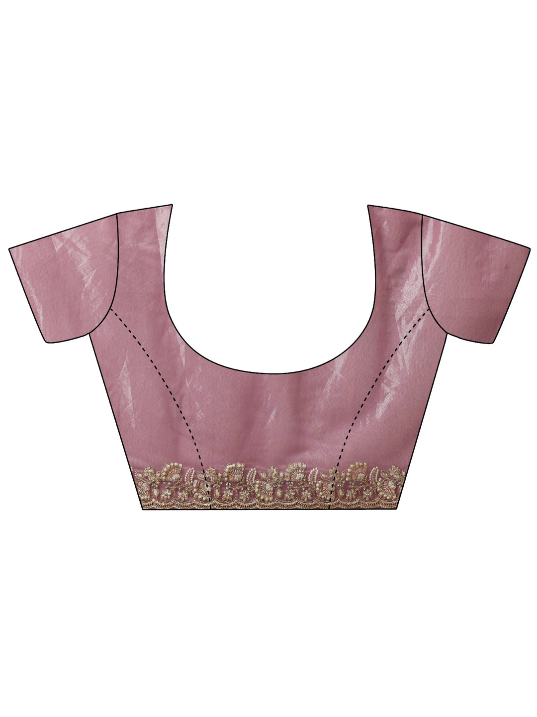 Libas Purple Floral Embroidered Net Saree