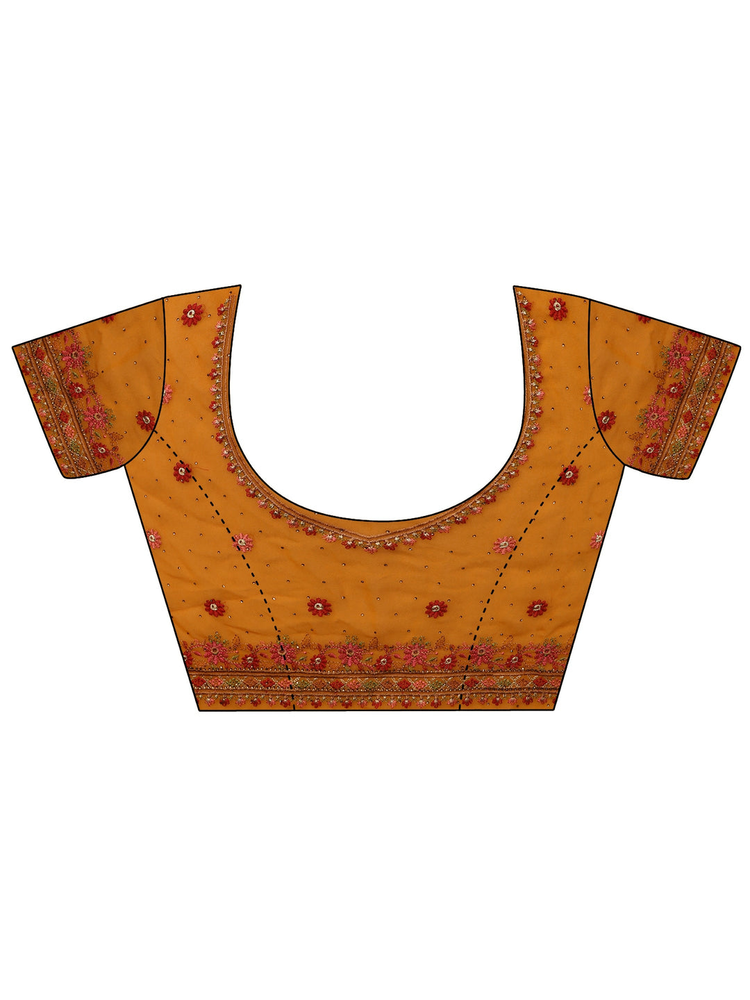 Libas Art Mustard Paisley Embroidered Georgette Saree