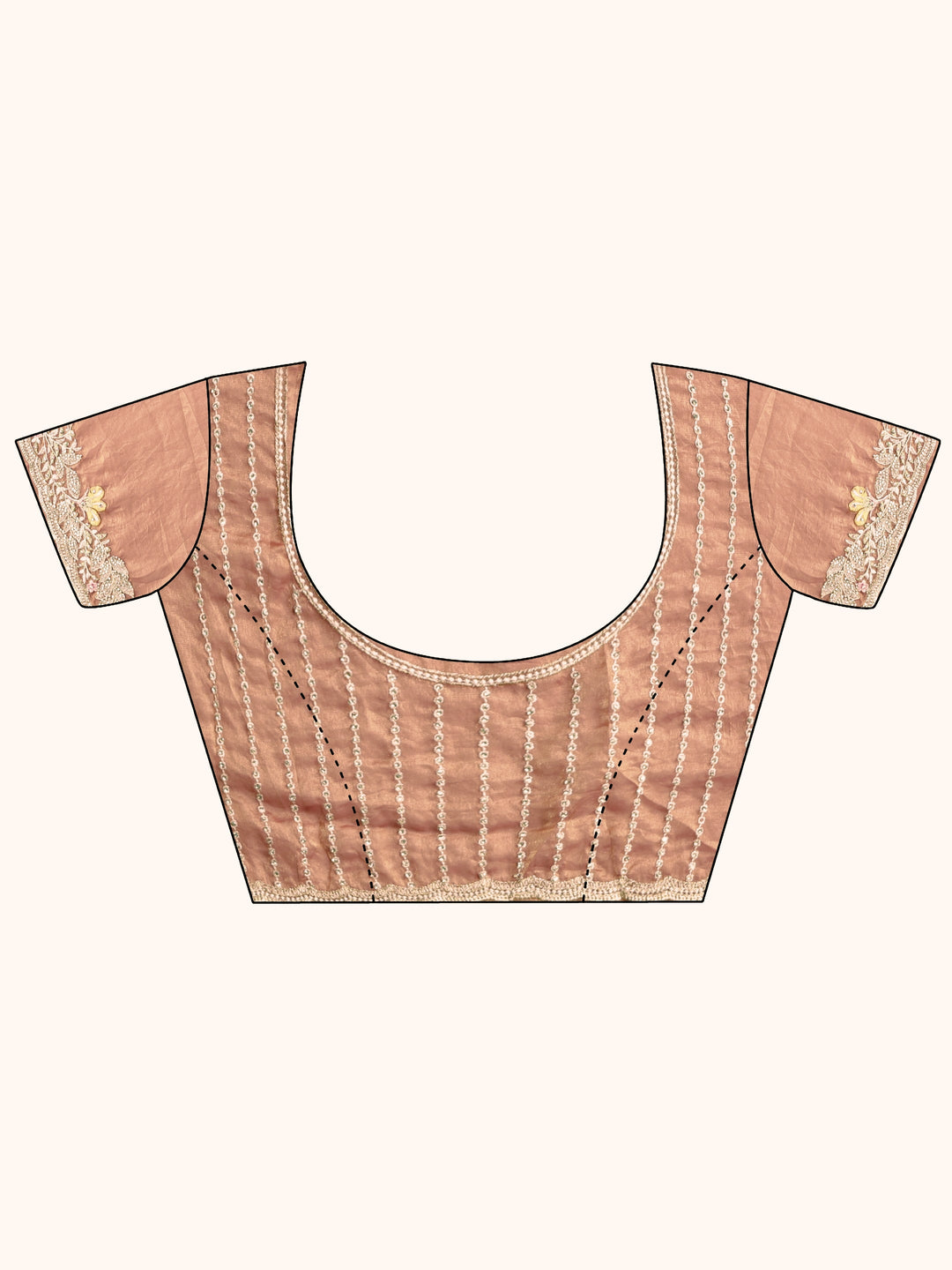 Libas Art Rust Brown Embellished Tissue Saree