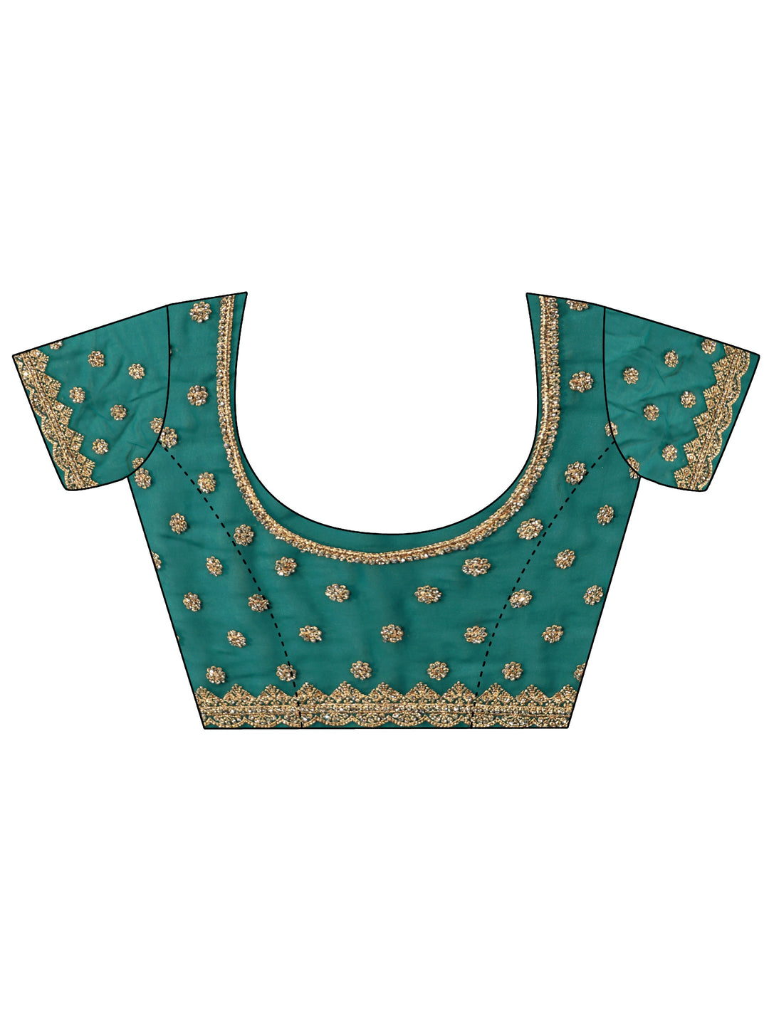 Libas Art Peacock Green Embellished Georgette Saree