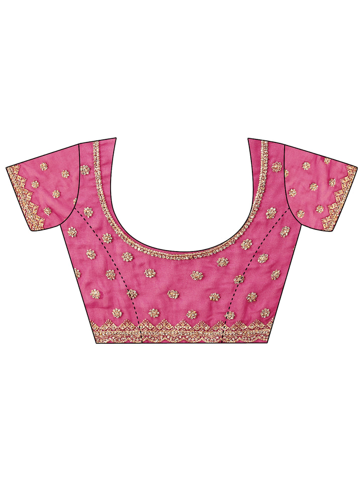 Libas Art Magenta Pink Embellished Georgette Saree