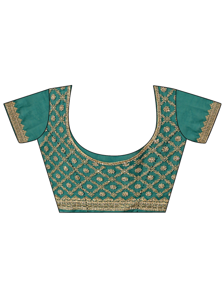 Libas Art Teal Green Embellished Georgette Saree