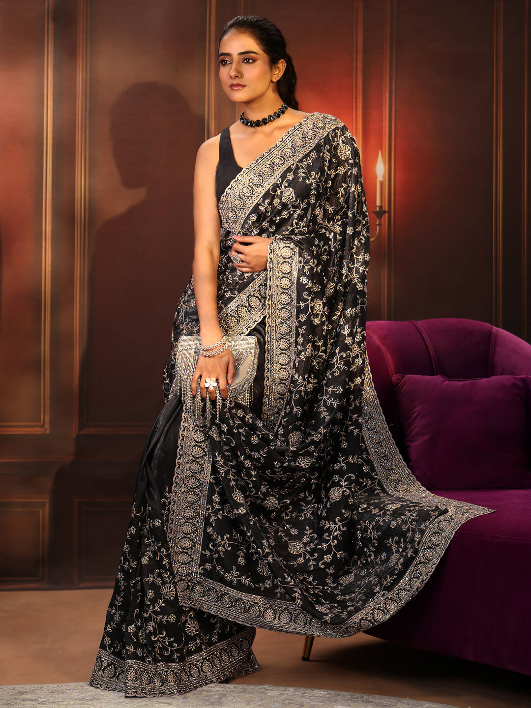 libas-art-red-embellished-tissue-saree-with-unstitched-blouse