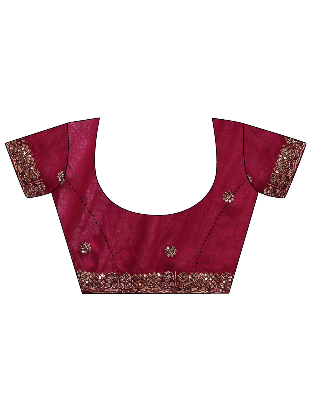 Libas Art Plum Purple Embellished Tissue Saree